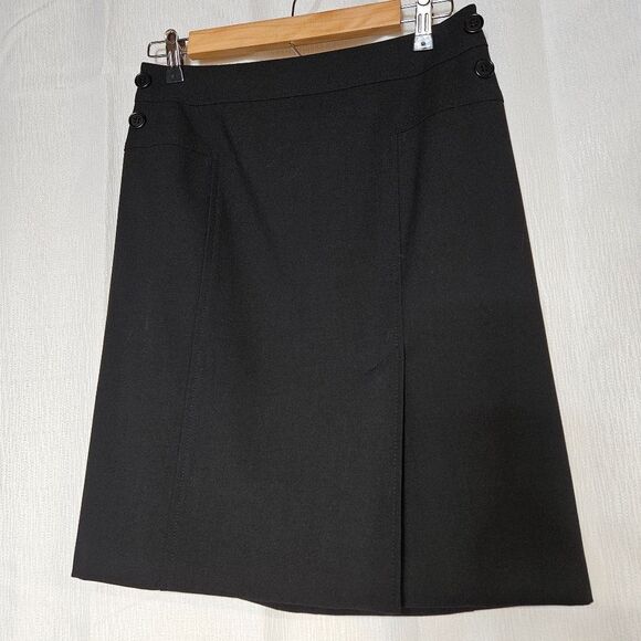 BCBGMaxAzria Black Off Center Front Split Hem Back Zip Lined Stretch Short Skirt - Picture 14 of 14